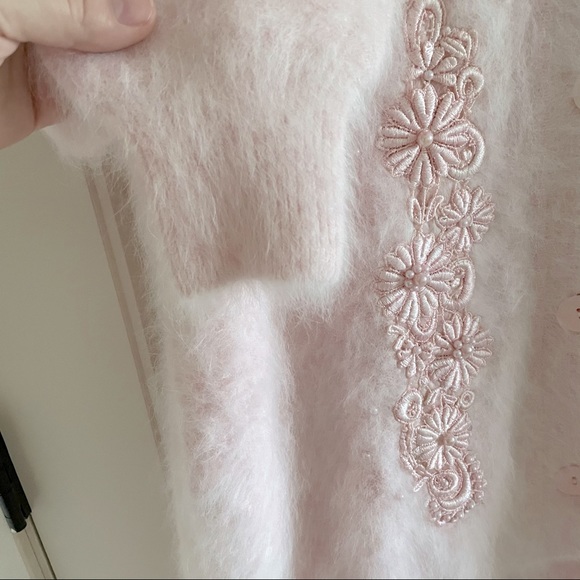 Vintage Angora Hair Knit Oversized Eyelash Jacket - Picture 13 of 16